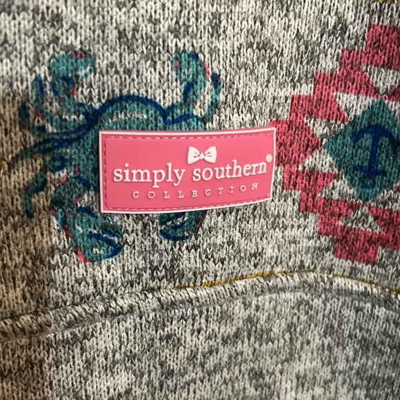 Simply Southern Crab Knit Snap Pullover in Smoke - Picture 4 of 9